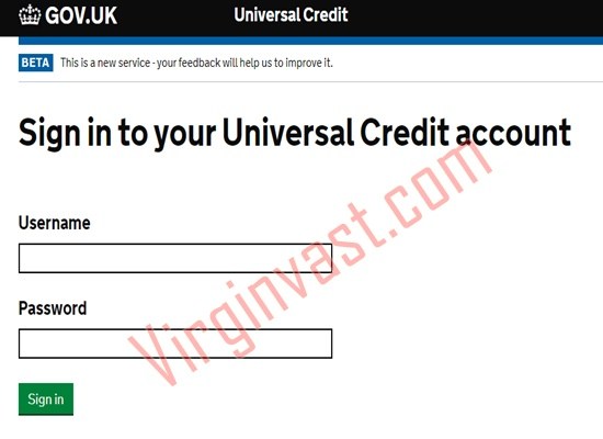 sign in universal credit